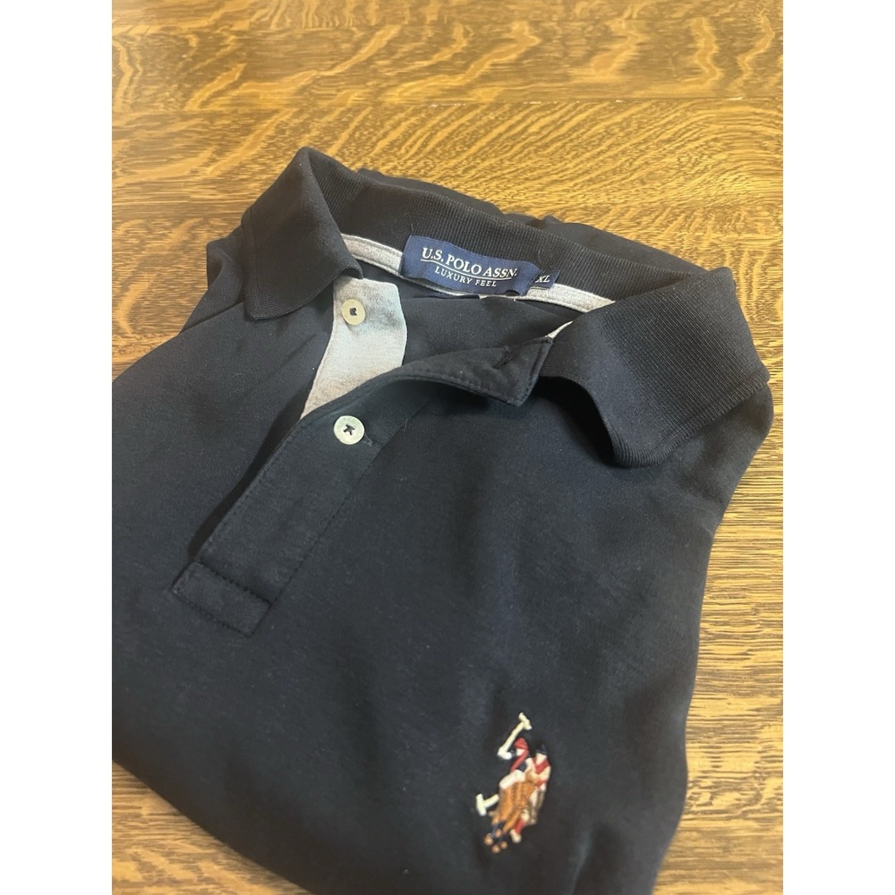 U.S Polo Assn. Luxury Feel Men's Black Short Sleeve Polo Shirt Sz XL 100% Cotton